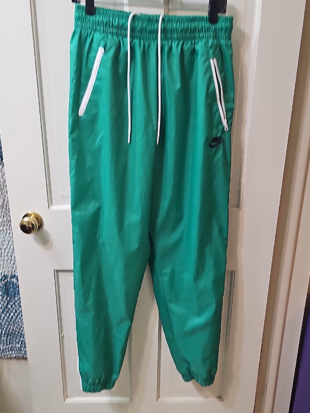 Nike Green Track Pants with White Accents